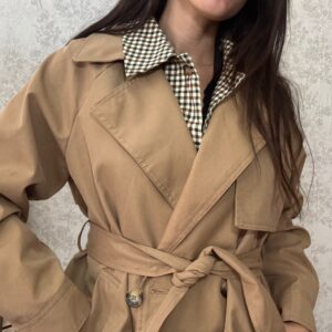 Gabardina combinada cuadros