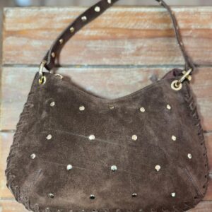 Bolso pequeño marrón abalorios