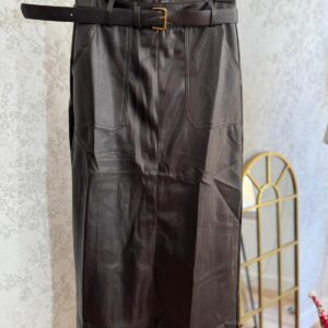 Falda polipiel burdeos