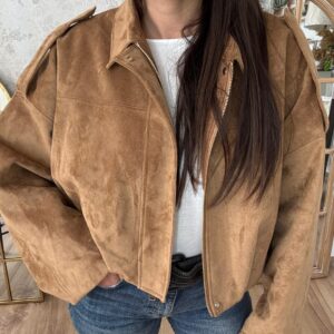 Chaqueta bomber camel