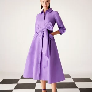 Vestido morado tafetán